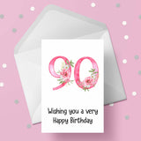 90th Birthday Flowers Card
