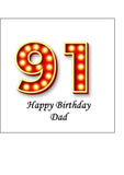 91st Birthday Red & Gold Edible Icing Cake Topper or Ribbon