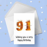 91st Birthday Beer Card