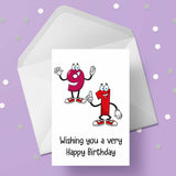 91st Birthday Cartoon Numbers Card