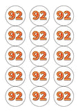 92nd Birthday Red & Gold Edible Icing Cake Topper or Ribbon