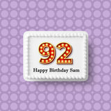 92nd Birthday Red & Gold Edible Icing Cake Topper or Ribbon