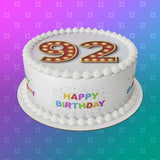 92nd Birthday Red & Gold Edible Icing Cake Topper or Ribbon