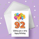 92nd Birthday Red & Gold Edible Icing Cake Topper or Ribbon