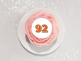 92nd Birthday Red & Gold Edible Icing Cake Topper or Ribbon