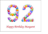 92nd Birthday Balloons Edible Icing Cake Topper or Ribbon