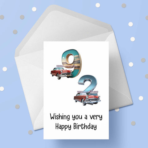 92nd Birthday Car Card