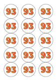 93rd Birthday Red & Gold Edible Icing Cake Topper or Ribbon
