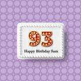 93rd Birthday Red & Gold Edible Icing Cake Topper or Ribbon