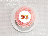 93rd Birthday Red & Gold Edible Icing Cake Topper or Ribbon