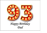 93rd Birthday Red & Gold Edible Icing Cake Topper or Ribbon