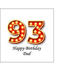93rd Birthday Red & Gold Edible Icing Cake Topper or Ribbon