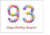 93rd Birthday Balloons Edible Icing Cake Topper or Ribbon
