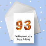 93rd Birthday Beer Card
