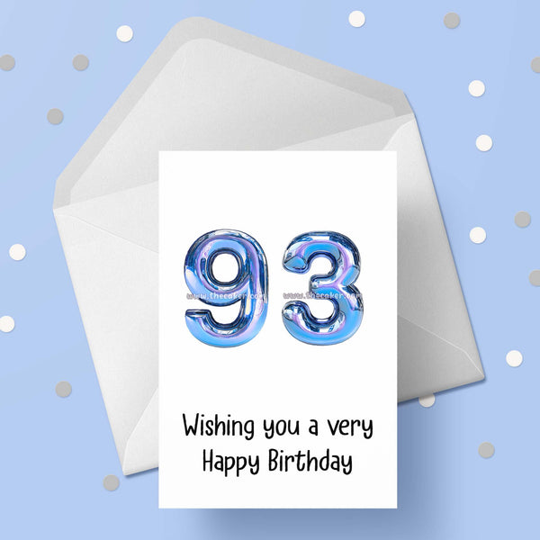 93rd Birthday Blue Card
