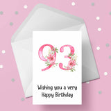 93rd Birthday Flowers Card