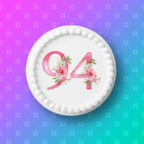 94th Birthday Flowers Edible Icing Cake Topper or Ribbon