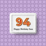 94th Birthday Red & Gold Edible Icing Cake Topper or Ribbon