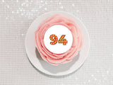 94th Birthday Red & Gold Edible Icing Cake Topper or Ribbon