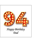 94th Birthday Red & Gold Edible Icing Cake Topper or Ribbon