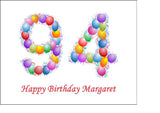 94th Birthday Balloons Edible Icing Cake Topper or Ribbon