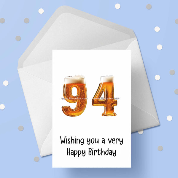 94th Birthday Beer Card