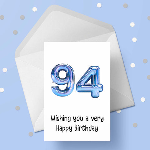 94th Birthday Blue Card