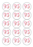 95th Birthday Flowers Edible Icing Cake Topper or Ribbon