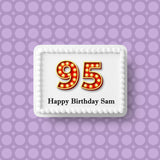 95th Birthday Red & Gold Edible Icing Cake Topper or Ribbon