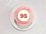 95th Birthday Red & Gold Edible Icing Cake Topper or Ribbon
