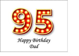 95th Birthday Red & Gold Edible Icing Cake Topper or Ribbon