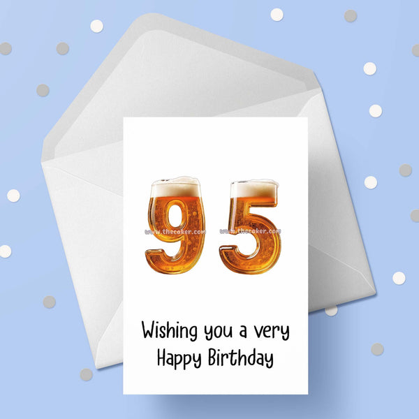 95th Birthday Beer Card