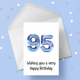 95th Birthday Blue Card