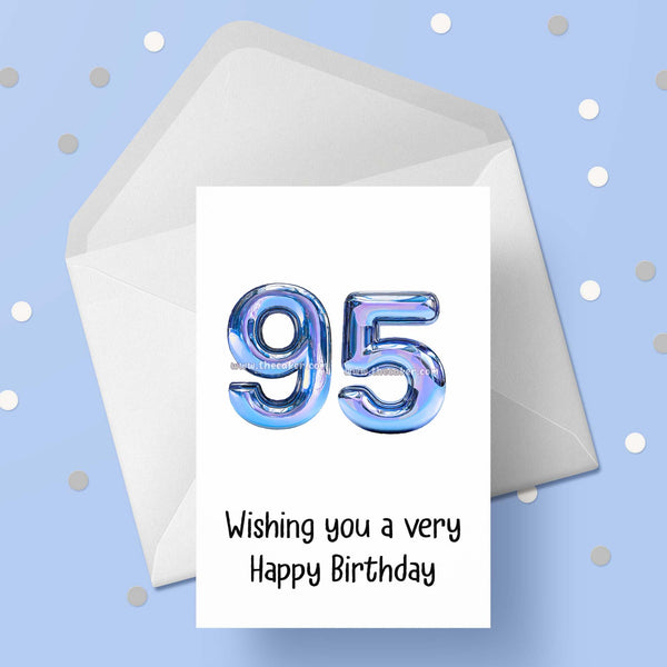 95th Birthday Blue Card