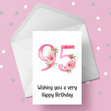95th Birthday Flowers Card