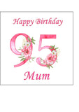 95th Birthday Flowers Edible Icing Cake Topper or Ribbon
