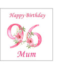 96th Birthday Flowers Edible Icing Cake Topper or Ribbon
