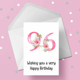 96th Birthday Flowers Card