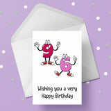98th Birthday Cartoon Numbers Card