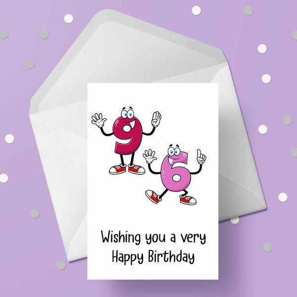 98th Birthday Cartoon Numbers Card