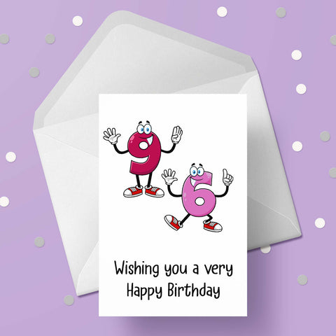 98th Birthday Cartoon Numbers Card