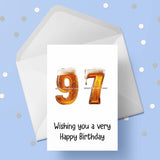 97th Birthday Card with Beer Numbers