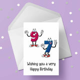 97th Birthday Cartoon Numbers Card