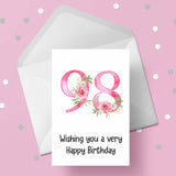 98th Birthday Flowers Edible Icing Cake Topper or Ribbon