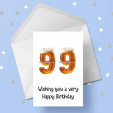 99th Birthday Card with Beer Numbers