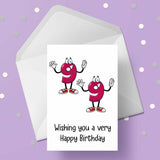 99th Birthday Cartoon Numbers Card