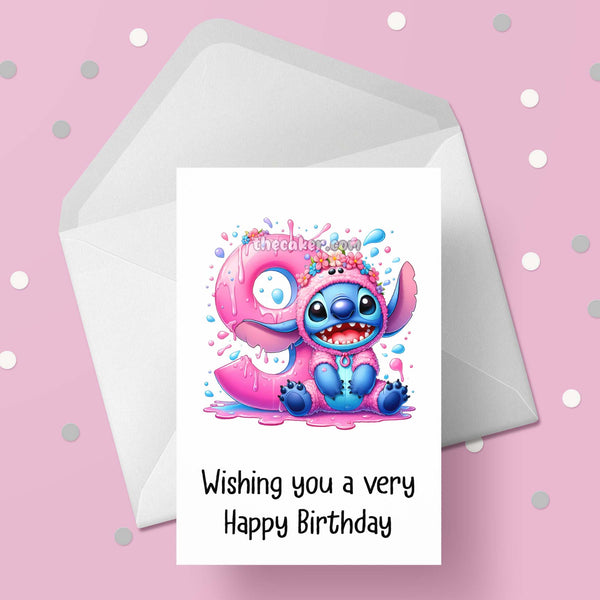 09 9th Birthday 06 Birthday Card with Stitch