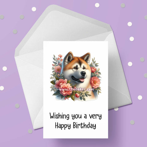 Akita Dog Birthday Card