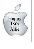 Apple Logo Edible Icing Cake Topper or Ribbon