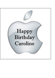 Apple Logo Edible Icing Cake Topper or Ribbon